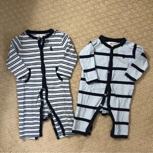 (2) Ralph Lauren Boys snap up long sleeve bodysuits - Size 3 months